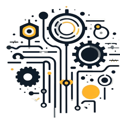 The graphic illustrates a network with gears and dots, symbolizing how AI tools boost collaboration by enabling seamless information sharing across teams, enhancing Continental’s agile culture. 