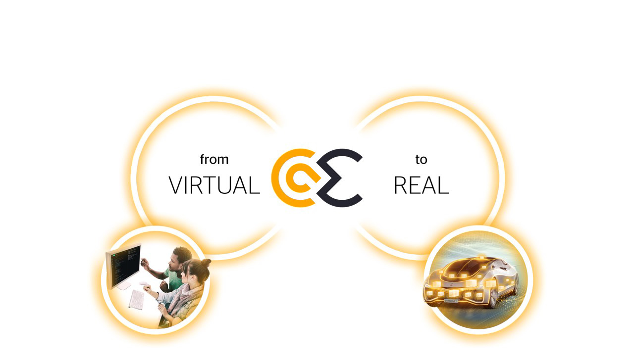 CAEdge graphic loop video from virtual to real 