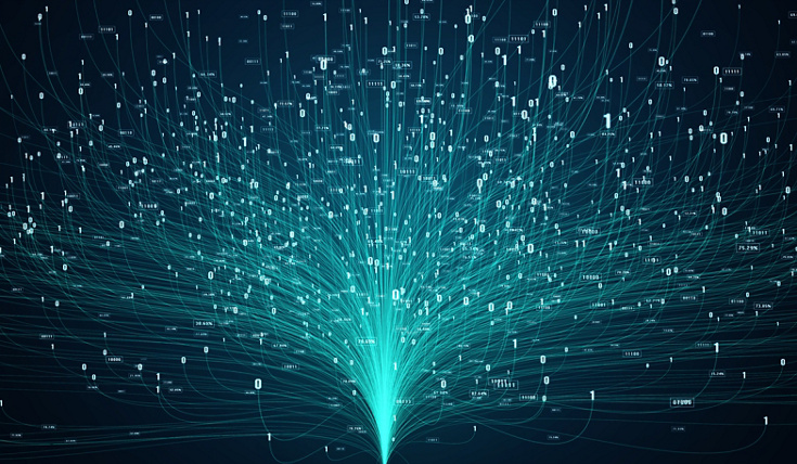 Technology Artificial intelligence (AI) and internet of things IOT  network animation concept. Big data flow analysis, deep learning modern computer technologies network connectivity.