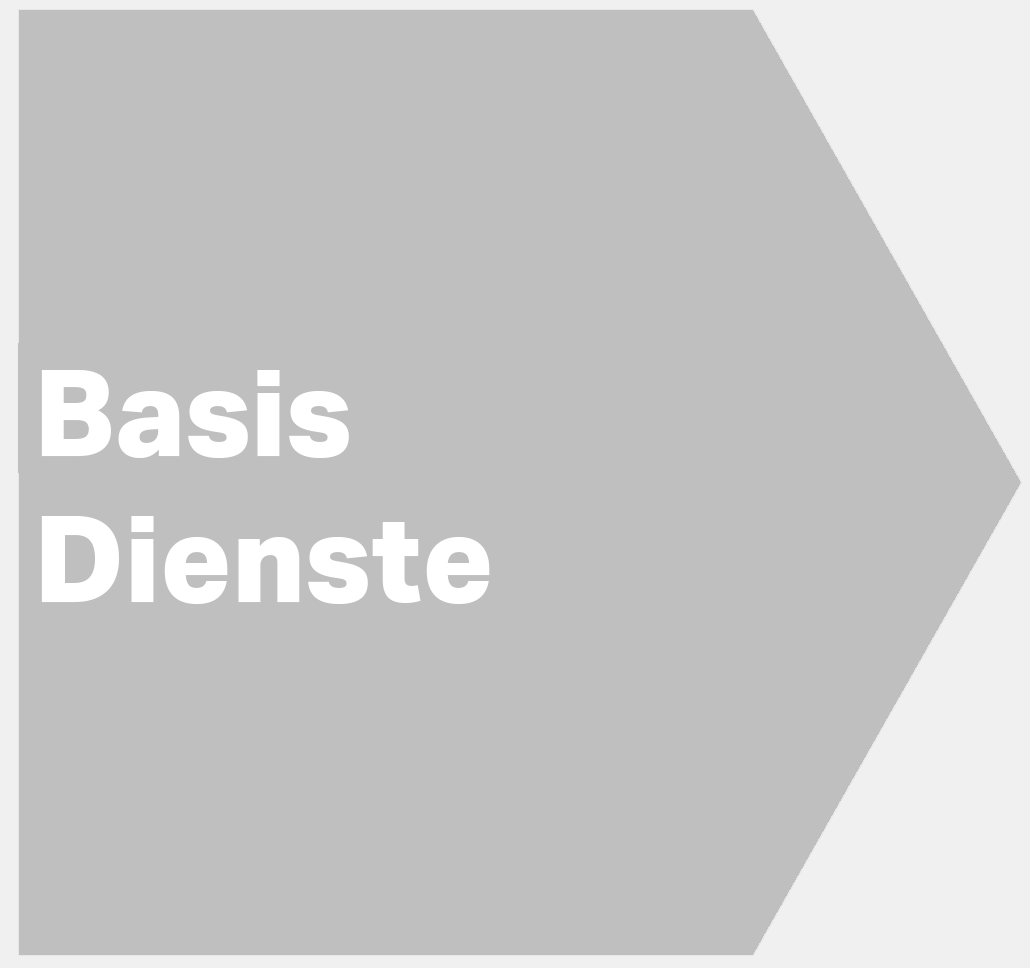  An gray arrow-shaped graphic pointing right with the words "Base Services" written in white text.