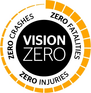 Vision Zero Logo: Zero Crashes, Zero Fatalities, Zero Injuries